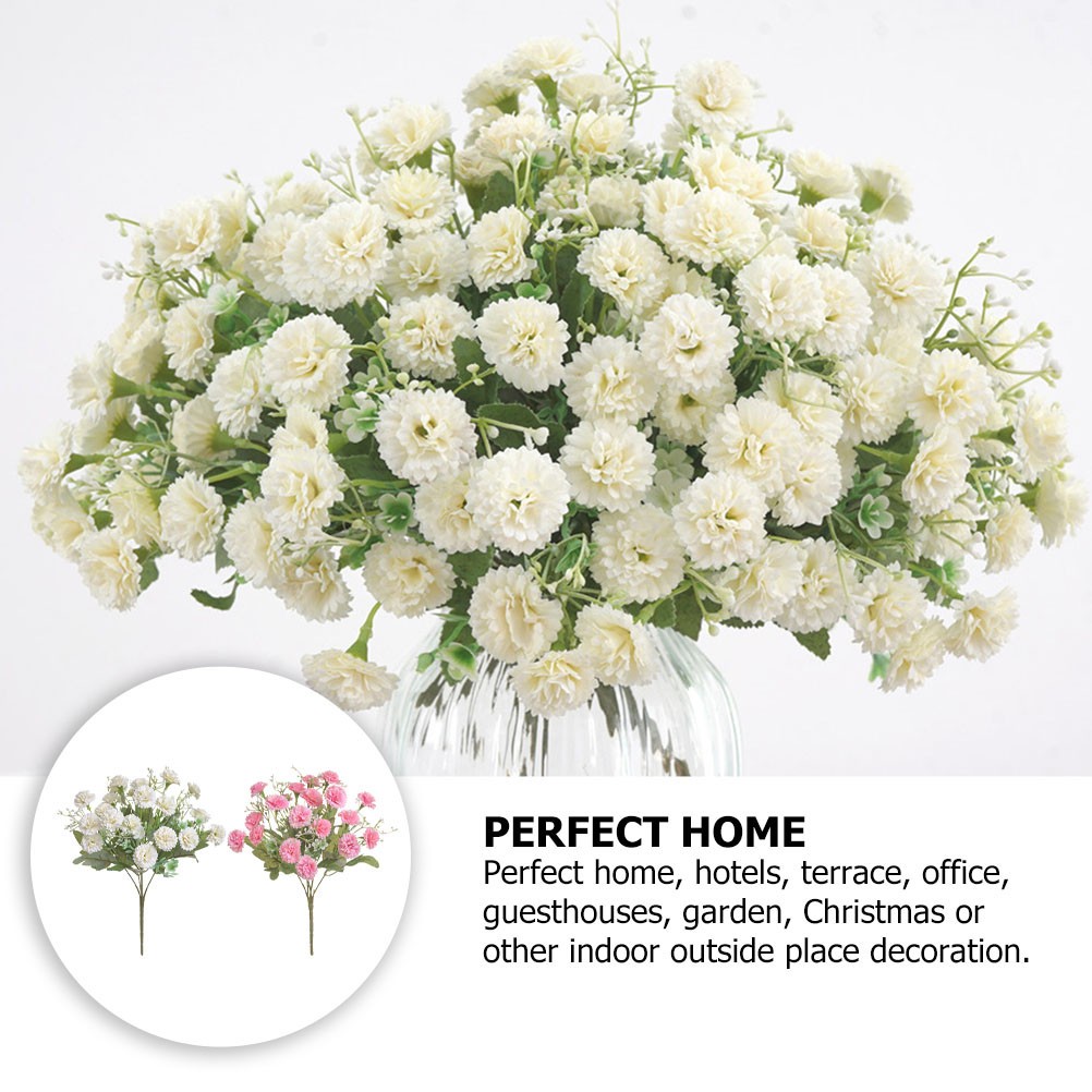 2Pcs Assorted Color Artificial Carnation Flower Decor Reusable Bouquet