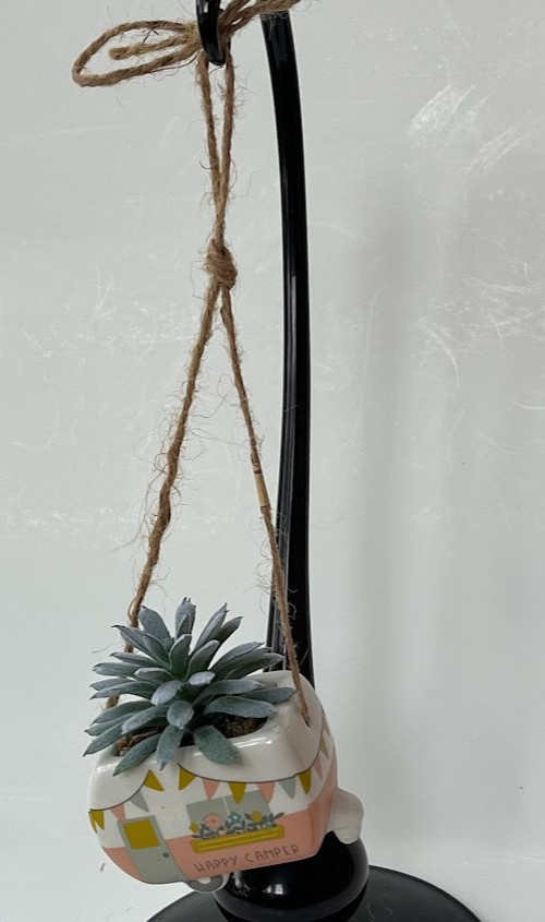 NIB ~ KARMA ~ CERAMIC “CAMPER” SHAPED HANGING SUCCULENT POT ~ 1 or ALL ~ 1+ SHIP