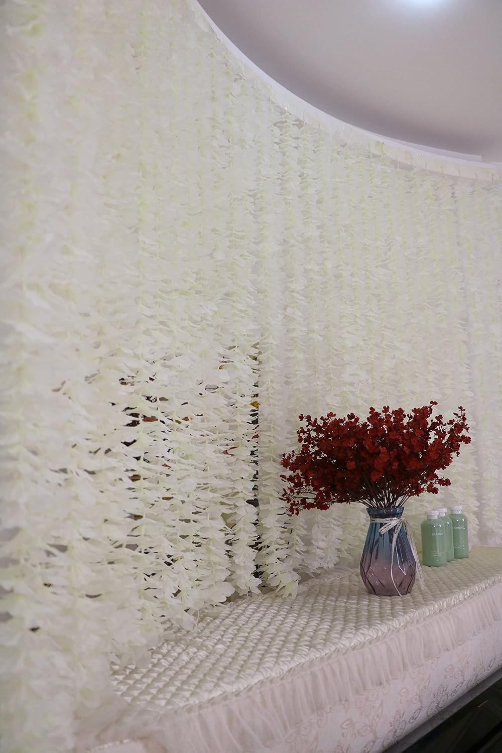 32.8Ft Artificial Silk Wisteria Vine Hanging Flowers Garland Home Outdoor Weddin