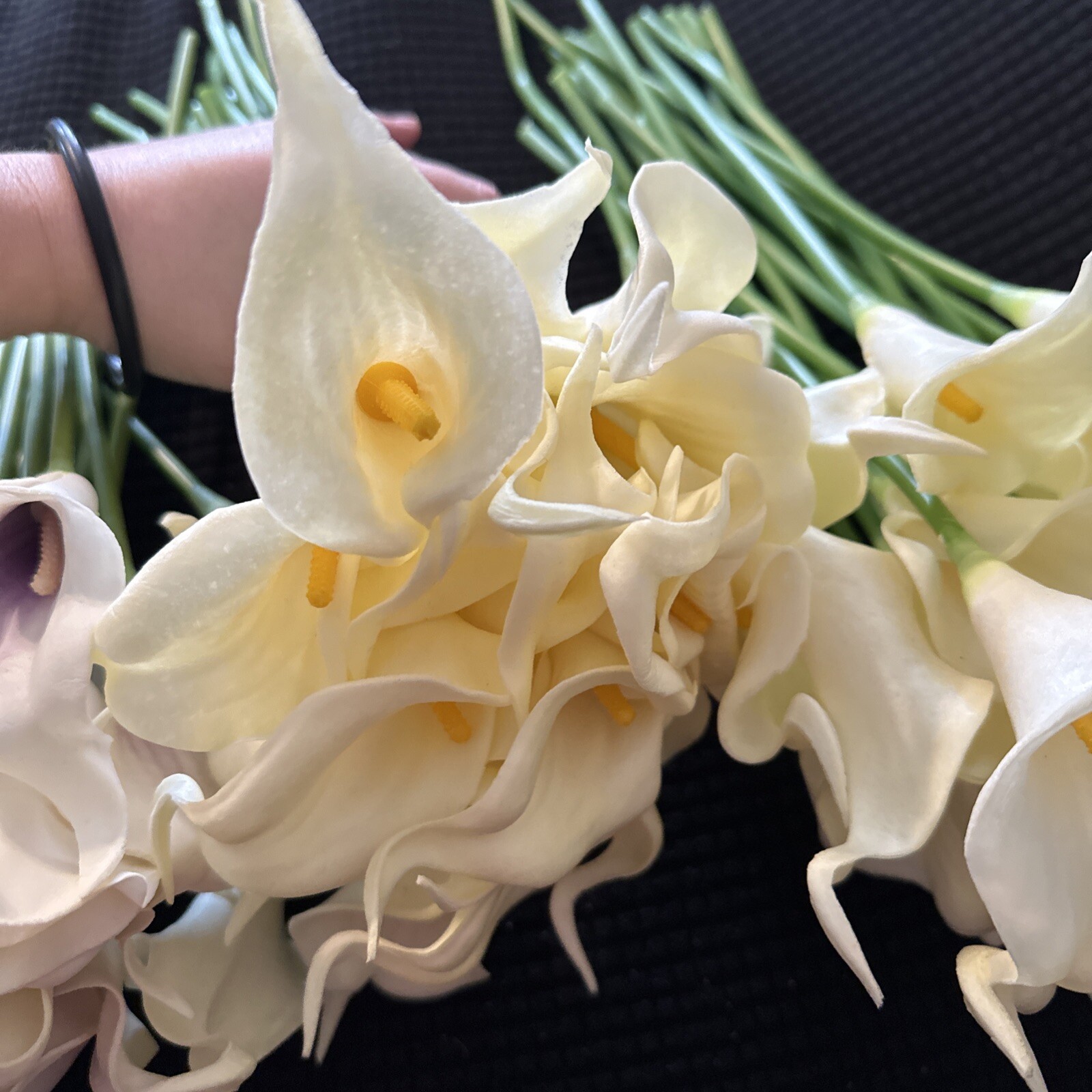 Lilly Stems Bundle Home Decor Prop DIY White And Purple Lot Of 70 13inch Long