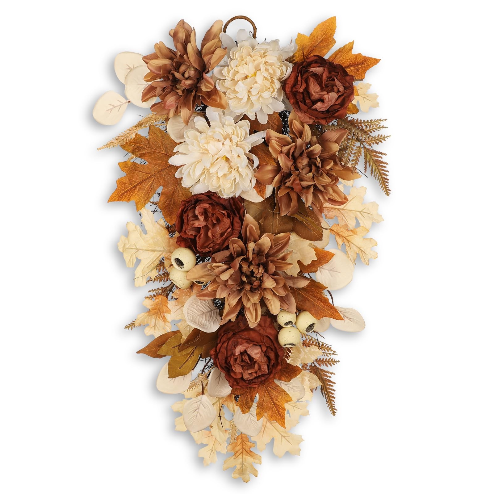 23.6 Inch Fall swags for Front Door Outside Autumn sway with Dahlia, Chrysant…