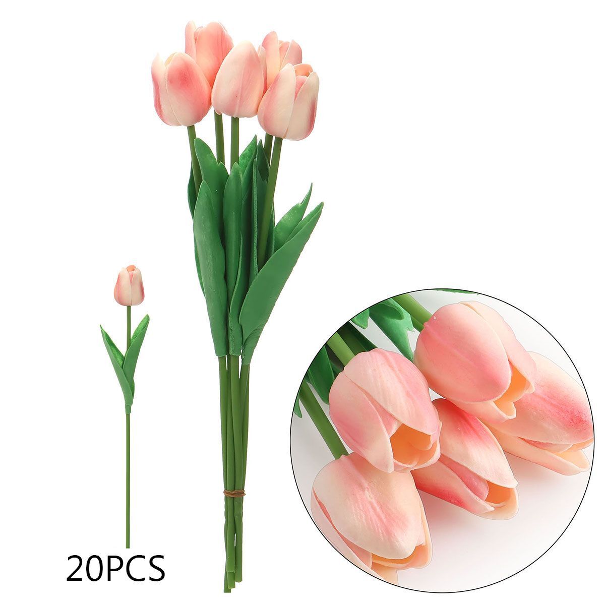 20Pcs Real Touch Artificial Tulips Bridal Home Wedding Party Festival Decor USA