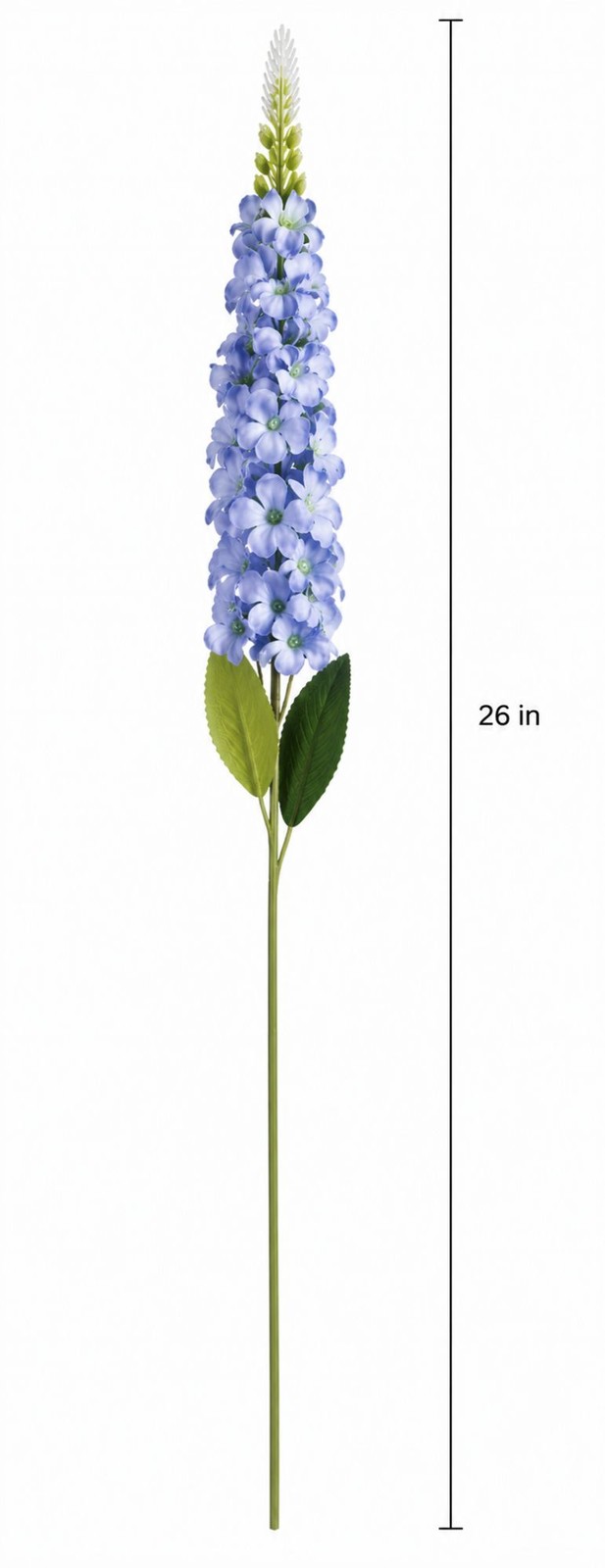 Light Blue Snapdragon Stems Set of 2 Artificial Larkspur Spike Flowers 26 Inch F