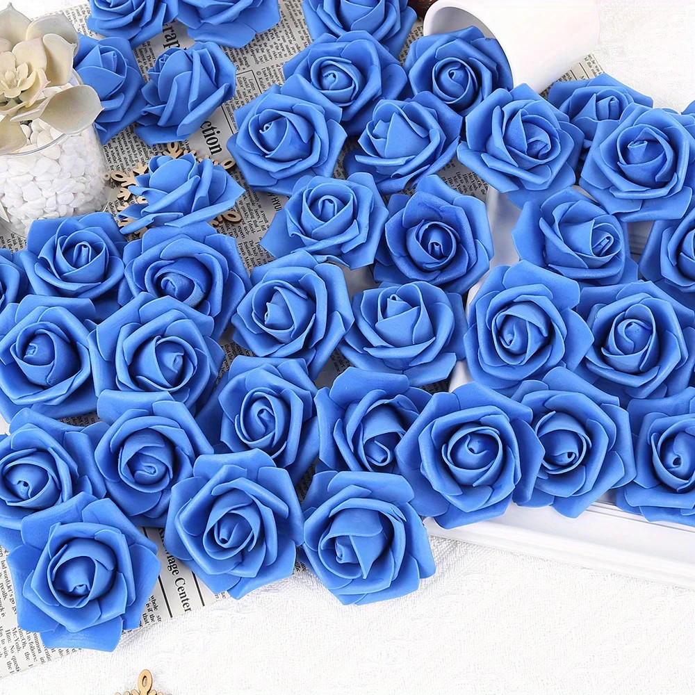 100PCS Artificial Foam Roses Realistic Flowers for Wedding Baby Shower Decor