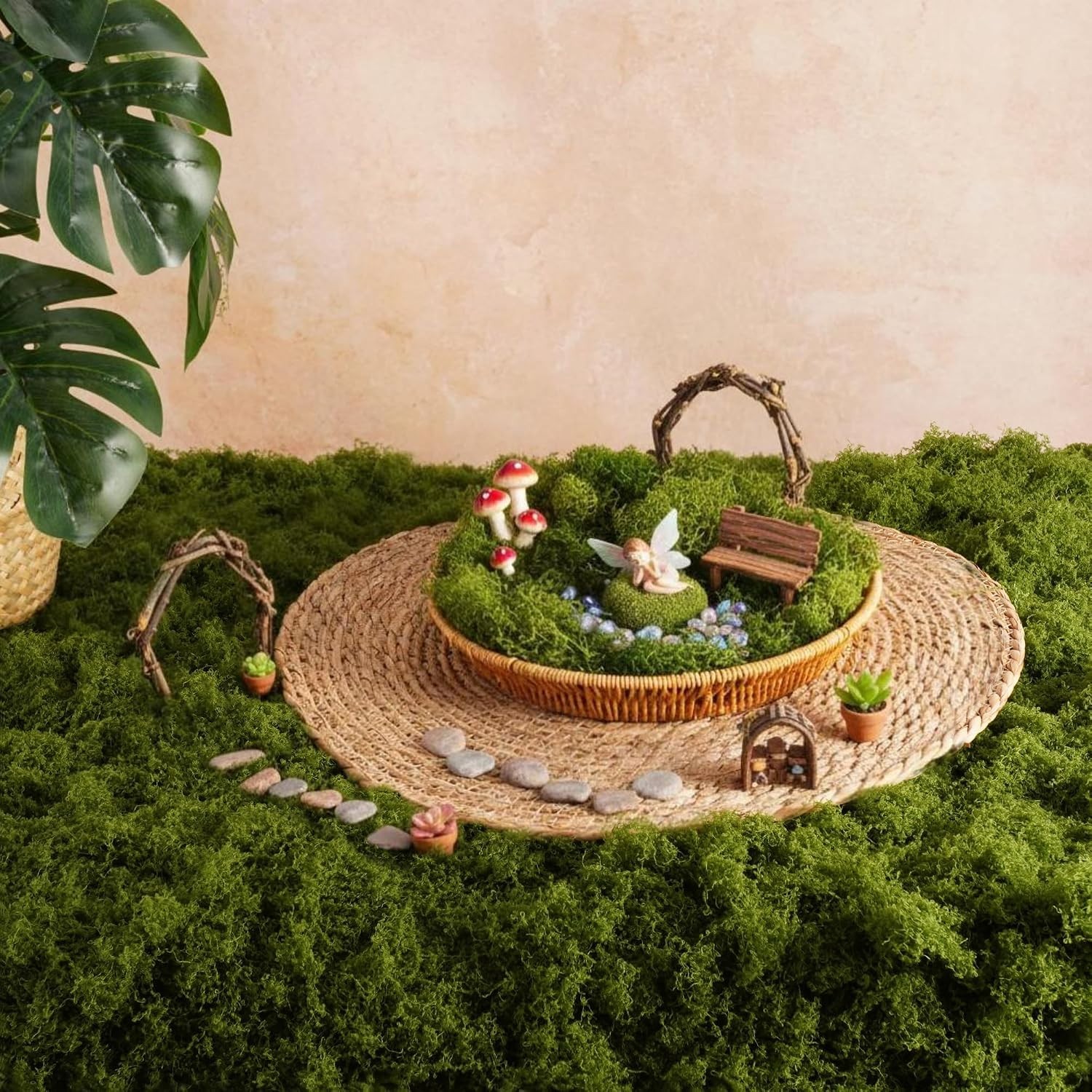 Artificial Moss Mat for Wedding Decor and Indoor Crafts 39×39 Inch