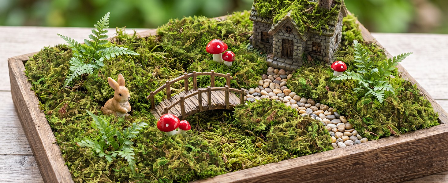 7OZ Natural Moss Artificial Fake Moss Alternative for Plants Indoor | Premium