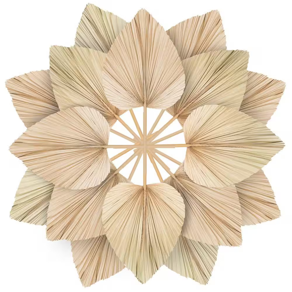 3 in Boho Natural Dried Palm Spear Brown Artificial Plant 10 Piece Tropical Leaf