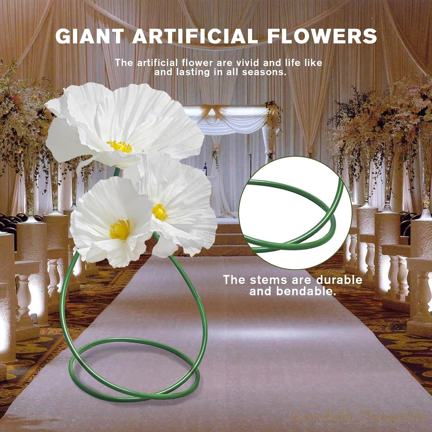 Large White Flower Panels – 3 Pack for Home Decor & Party Decorations