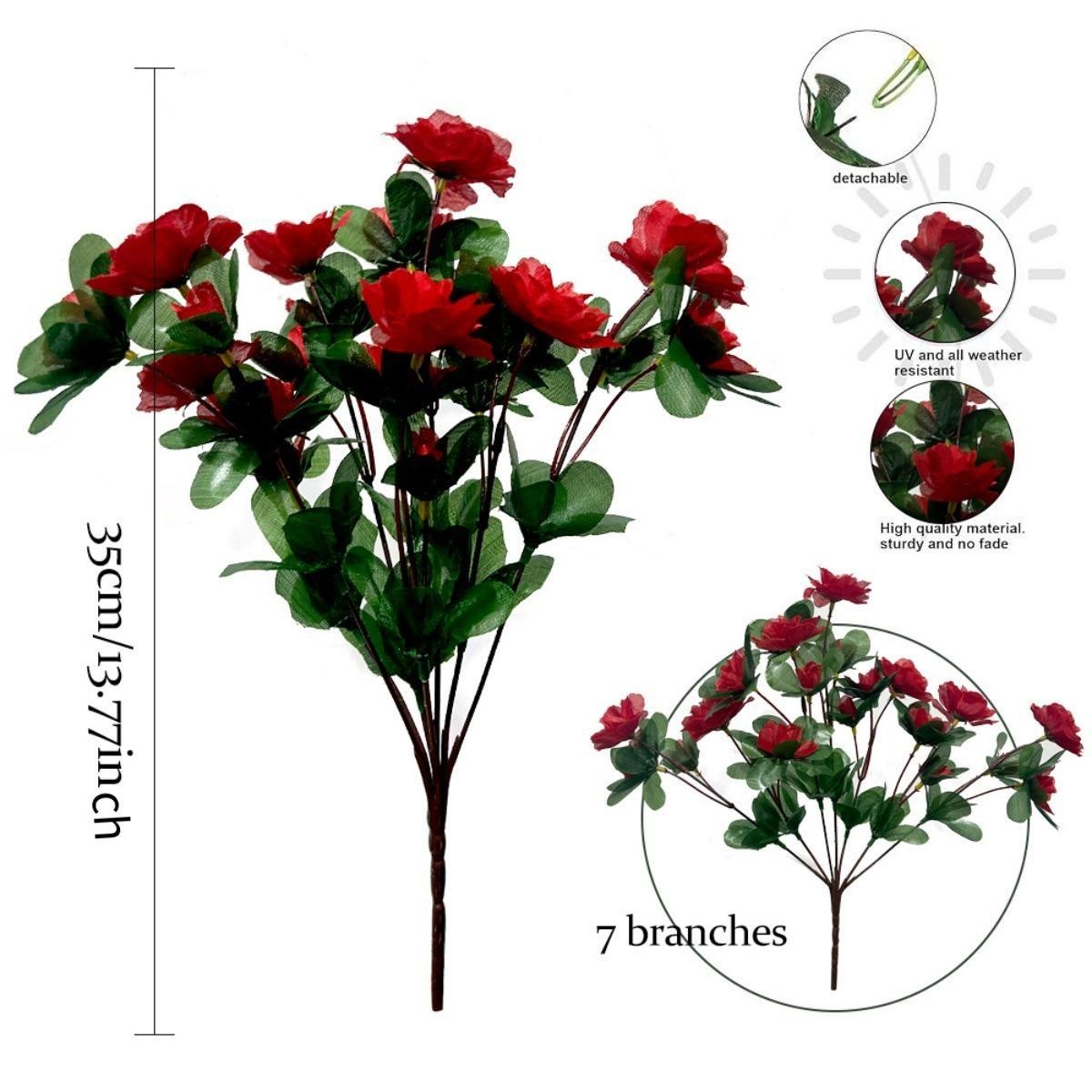 4 Bundles Artificial Flowers Outdoor Fake Flowers Lawn Farmhouse Table Vase
