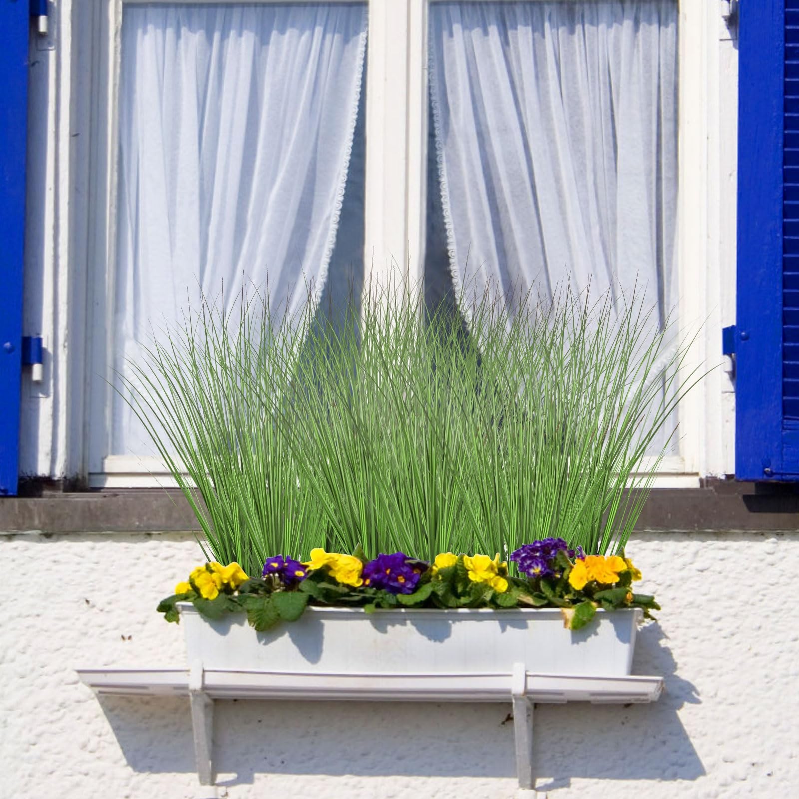 12pcs Artificial Grass Plants,19.68″ Faux Shrubs Wheat Grass Greenery Stems F…