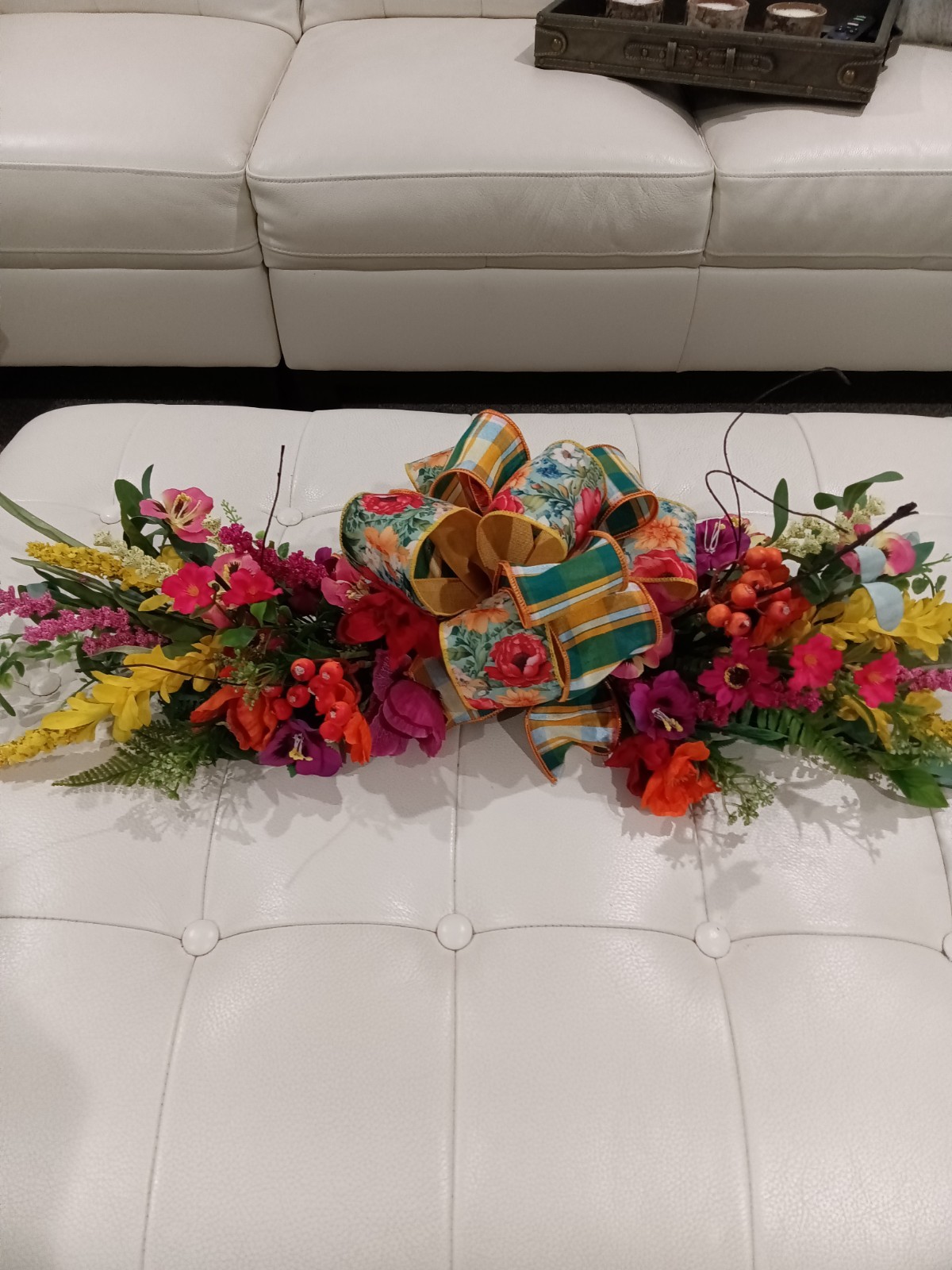 spring summer all occasion centerpiece floral swag decor piece multi colored