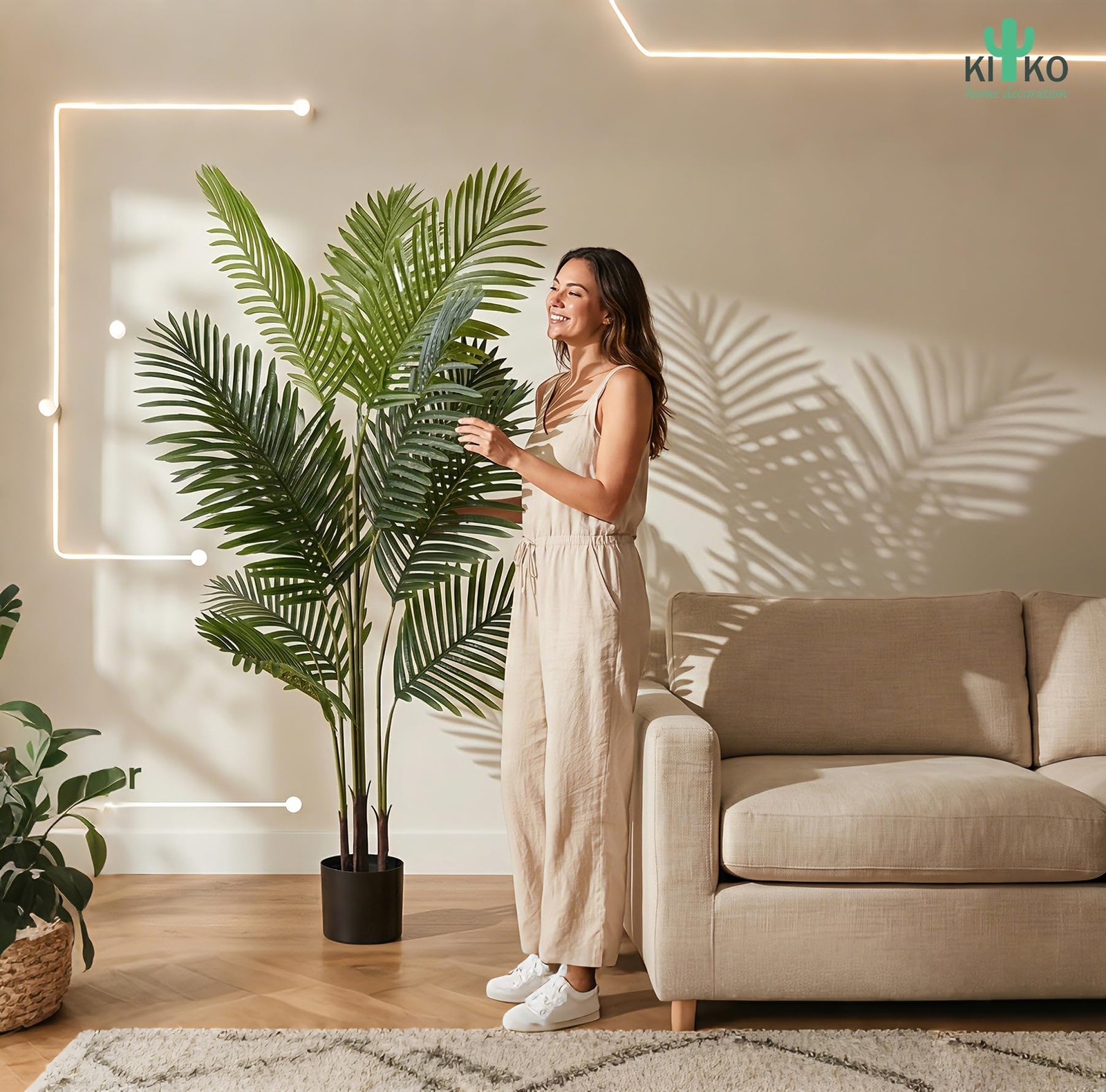 Kiko Artificial Palm Tree -5 Ft Tall Fake Floor Plant Greenery Potted Plants …