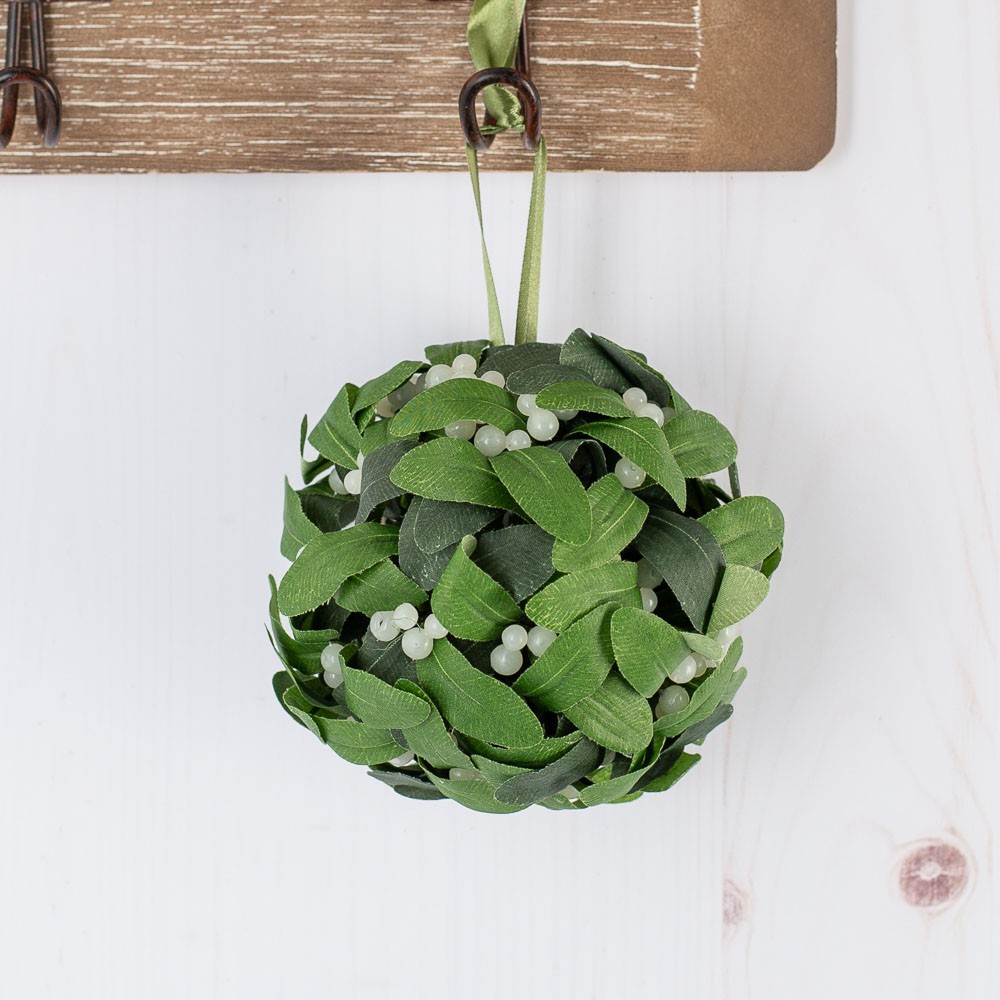 Artificial Hanging Faux Mistletoe Kissing Ball