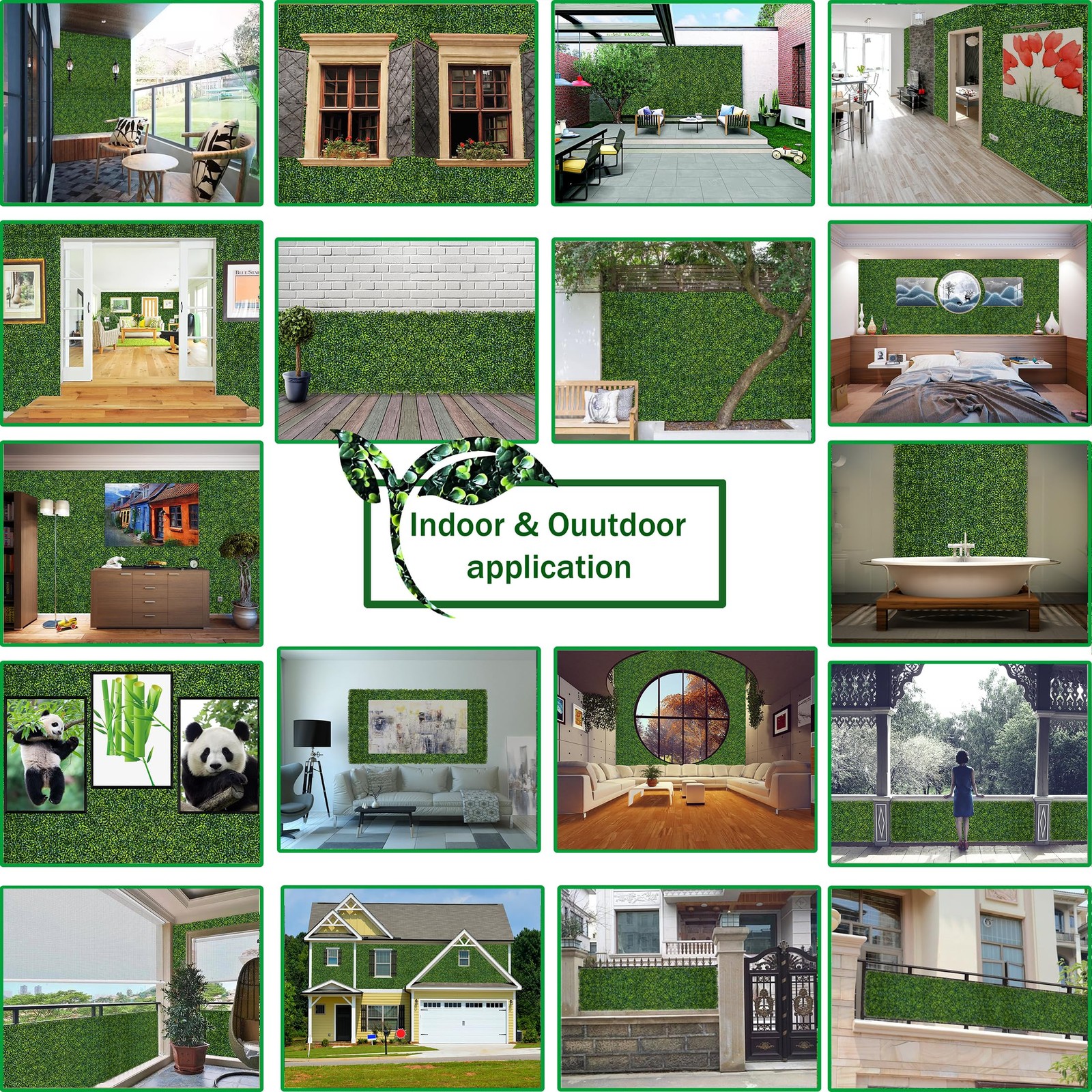 ODTORY Artificial Boxwood Privacy Screen, 40X160 in(45 sqft) Yellow Green