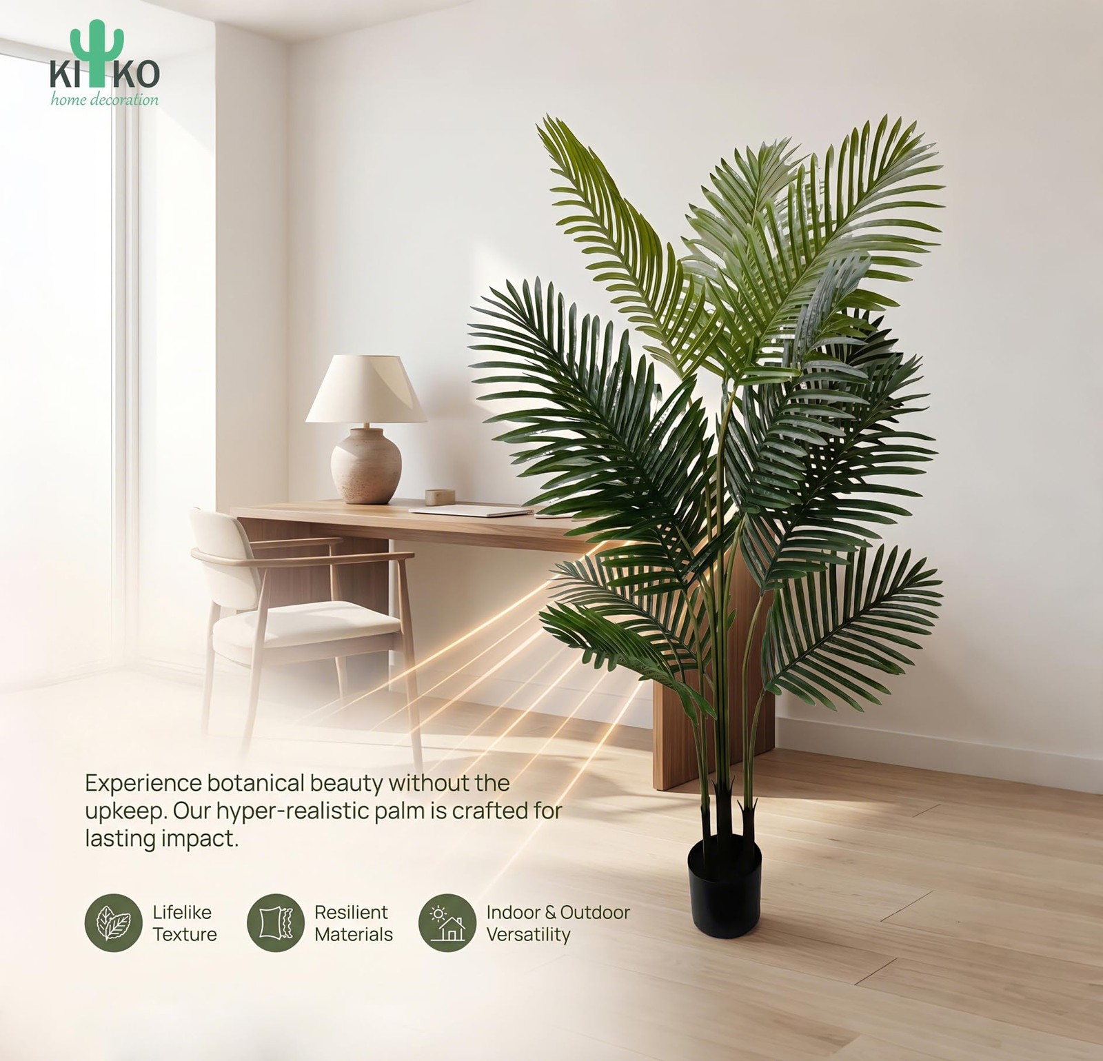 Kiko Artificial Palm Tree -5 Ft Tall Fake Floor Plant Greenery Potted Plants …