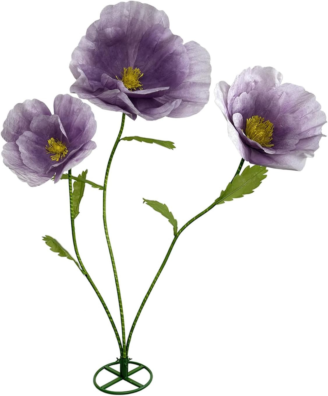 Large Purple Artificial Flowers – 3Pcs Bendable Decor for Events & Displays