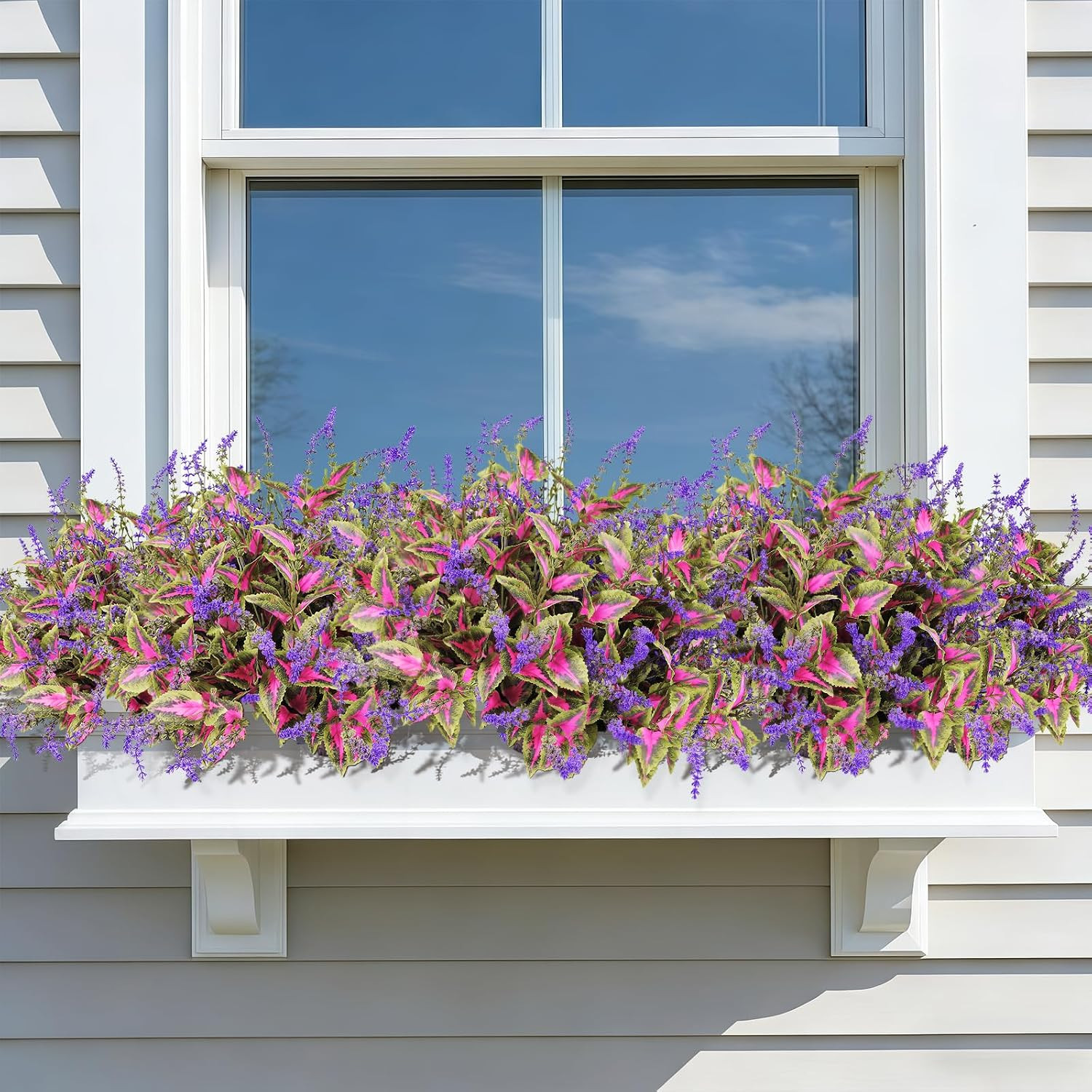 20 Bundles UV Resistant Faux Coleus Plants for Outdoor Decor, Realistic Greenery