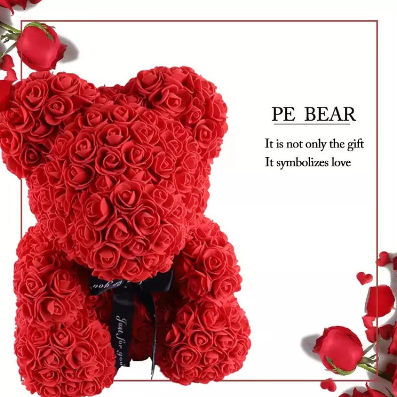 Wedding Rose Teddy Bear With Box For Women Valentines Girlfriend Birthday Gifts