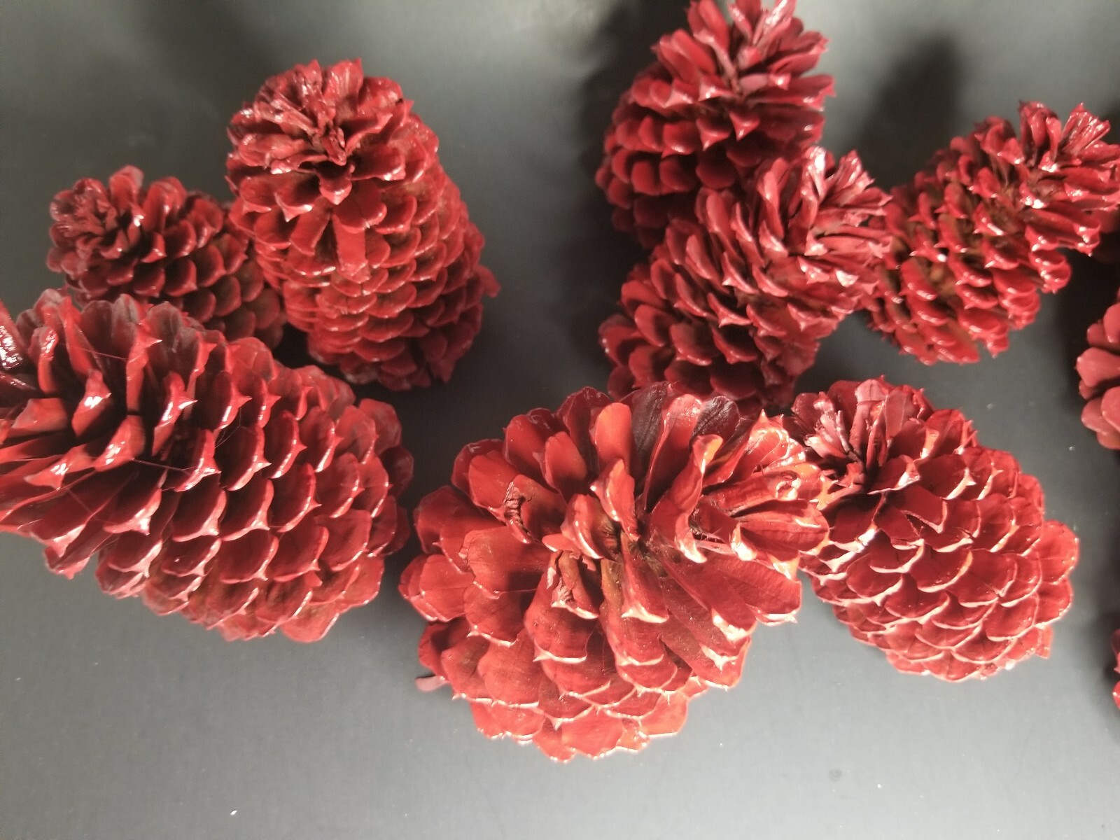 🎅15 Red Pine Cones Hand Painted Natural Premium Ponderosa Cones