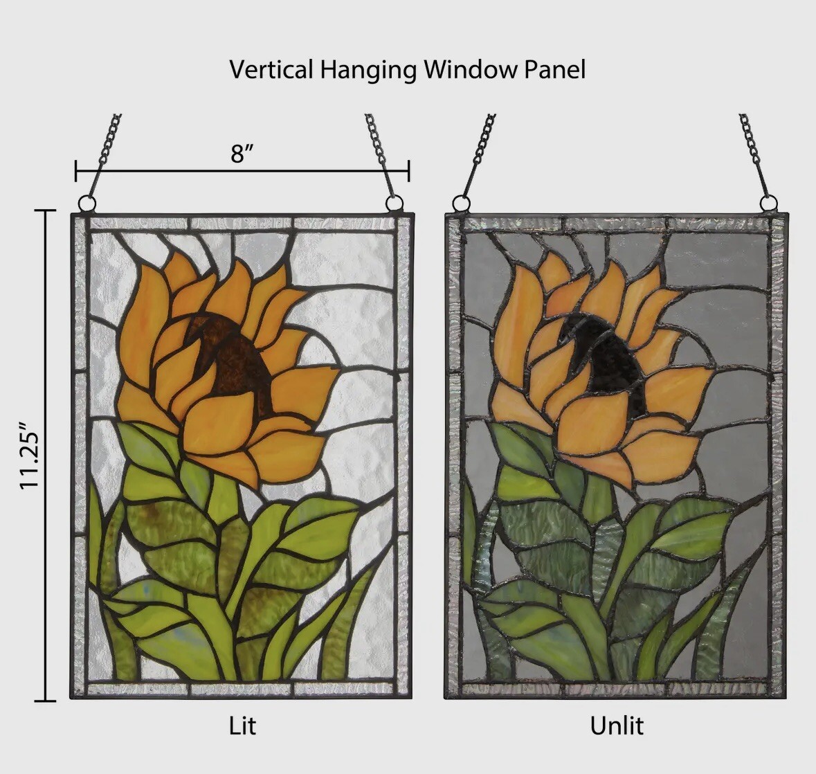 Multicolored Sunflower Stained Glass Window Panel