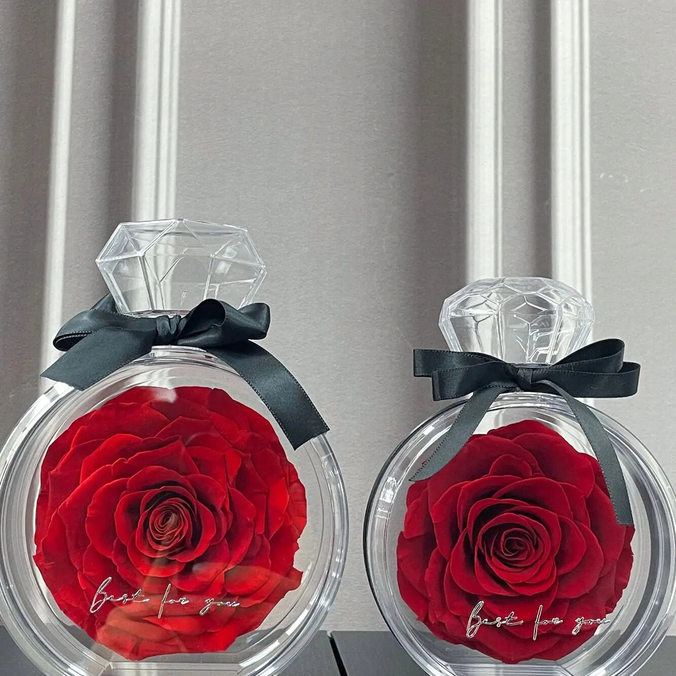 Uniquely Designed Preserved Scent-Infused Eternal Rosas in a Clear Box