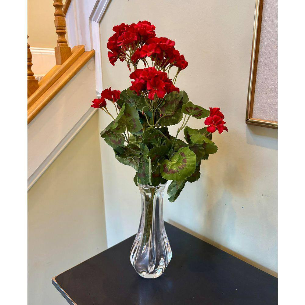 18 In. Artificial Geranium Bush with 9-Flower Heads