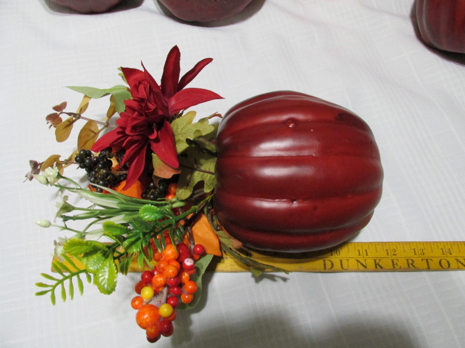 Fall Decor Centerpieces for Tables Fake Foam Pumpkin Silk Flowers Lot of 8