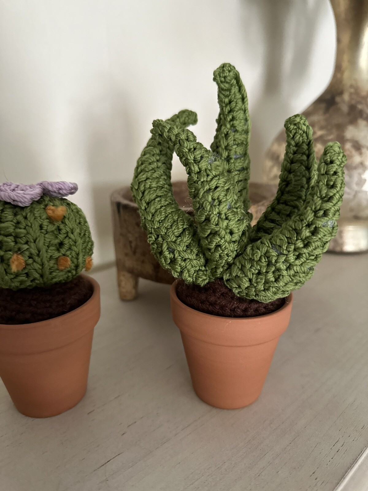 Handmade Crochet Aloe Plant Decor With Terracotta Pot