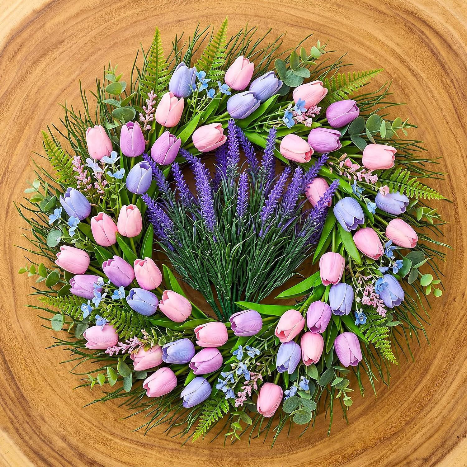 Skrfren 3 Bundles Artificial Lavender Stems, 36Cm, Purple Faux Flowers | Fake Fl