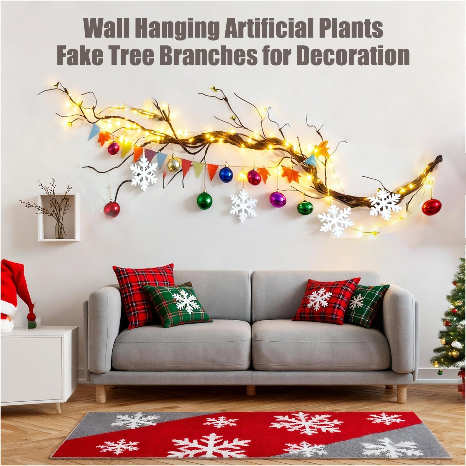 Artificial Tree Branch 67in Rattan Vine Hanging