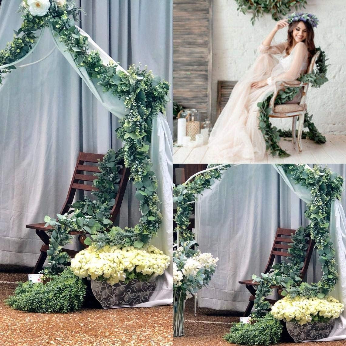 6.2 Ft Long Faux Eucalyptus Greenery – Wedding Arch Summer Decor – Lambs Ear & M