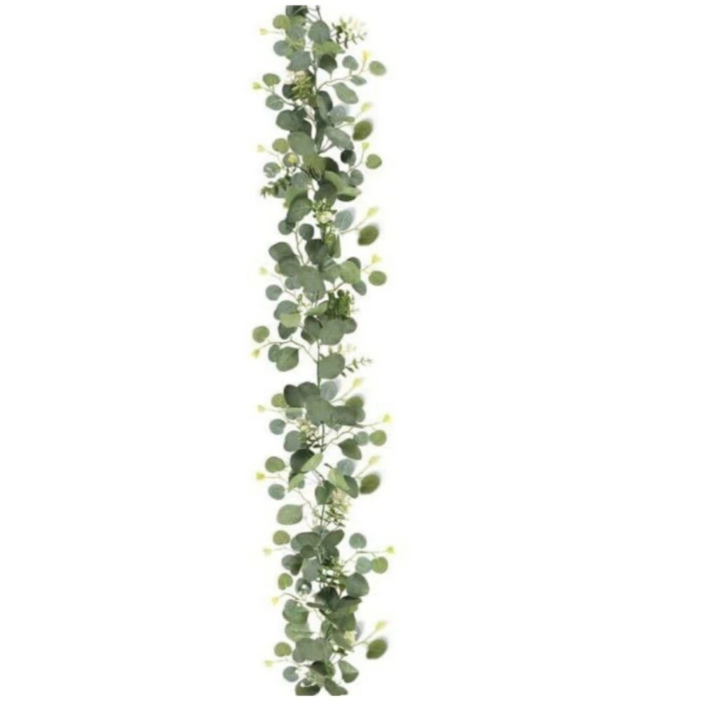 2 Pack 6.5ft Artificial Eucalyptus Garland Lambs Ear Garland Faux Leaves Vines