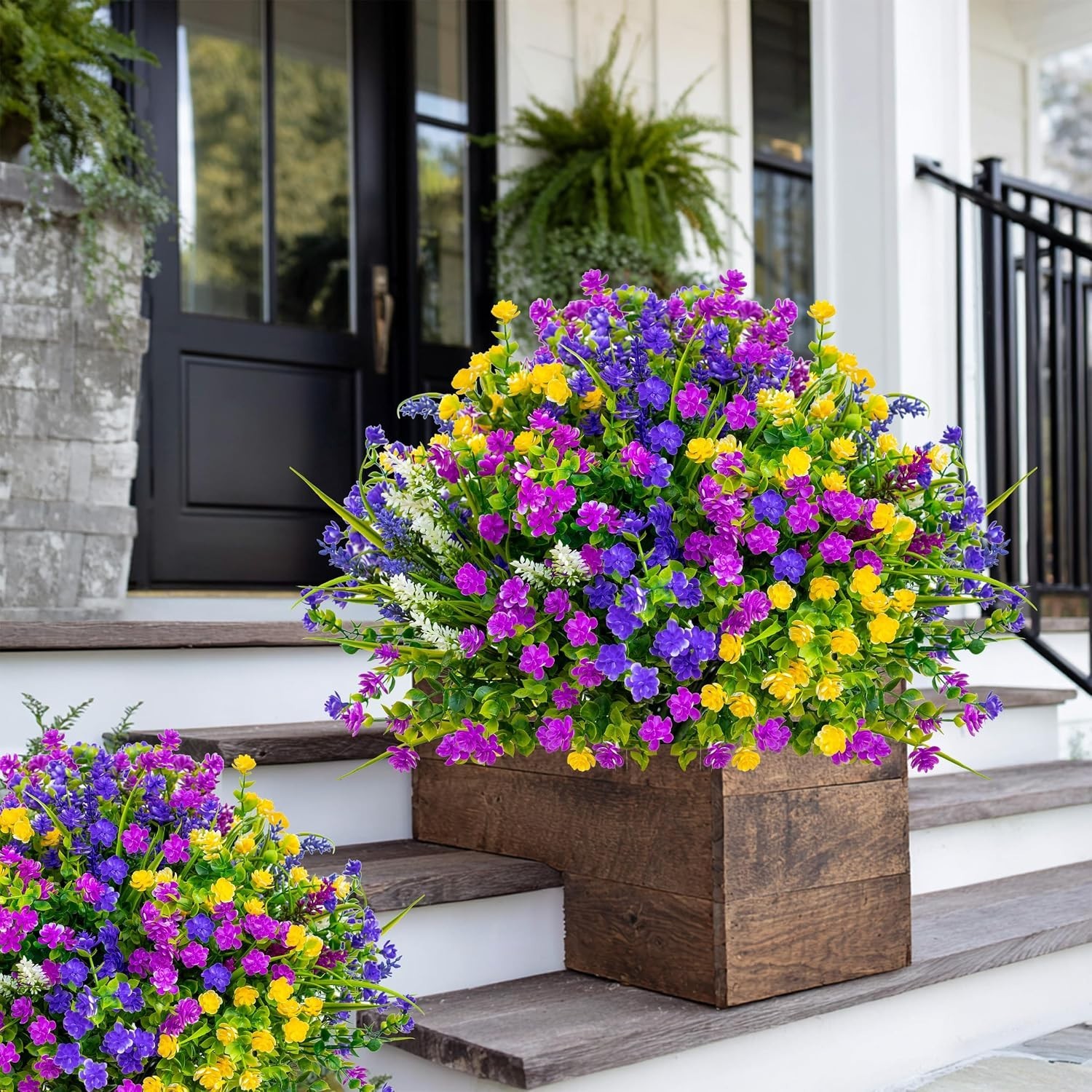 Lifelike Outdoor Faux Flower Bundles – 12 Colorful, UV Resistant Picks
