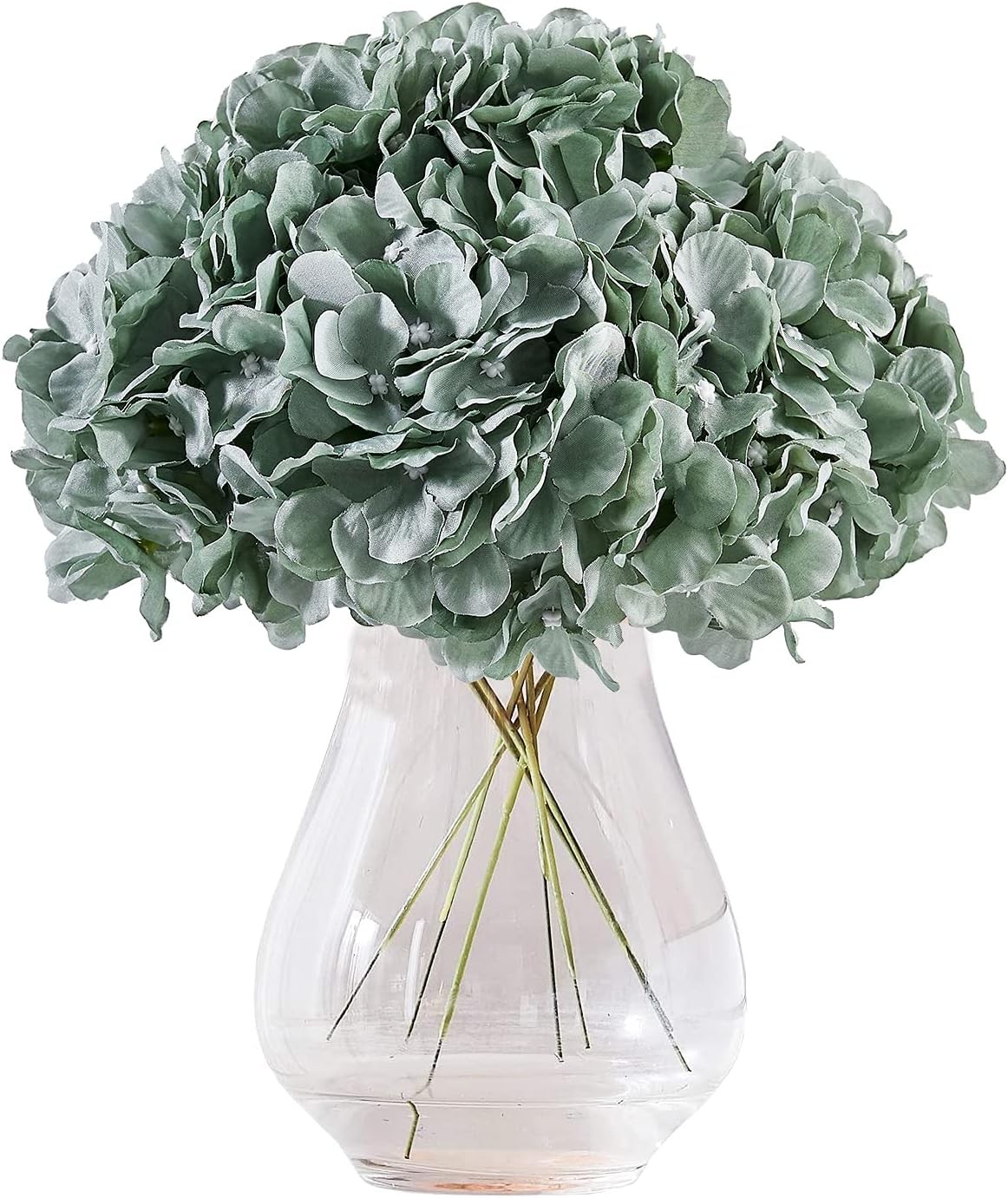 10Pcs Artificial Hydrangea Flowers Blush Heads Fake Hydrangea Silk Flowers