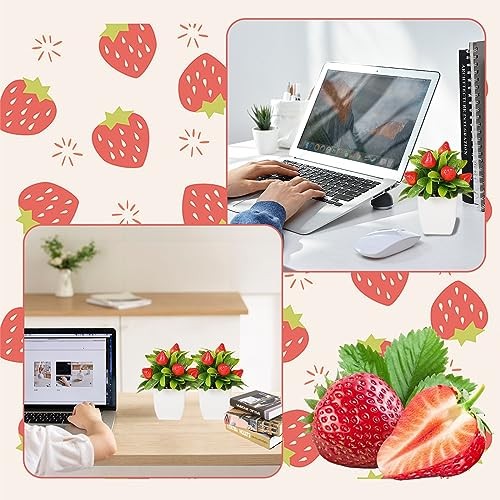 4 Fake Potted Plants Small Artificial Fruit Plants with Pots Lemon 2pcs Type C