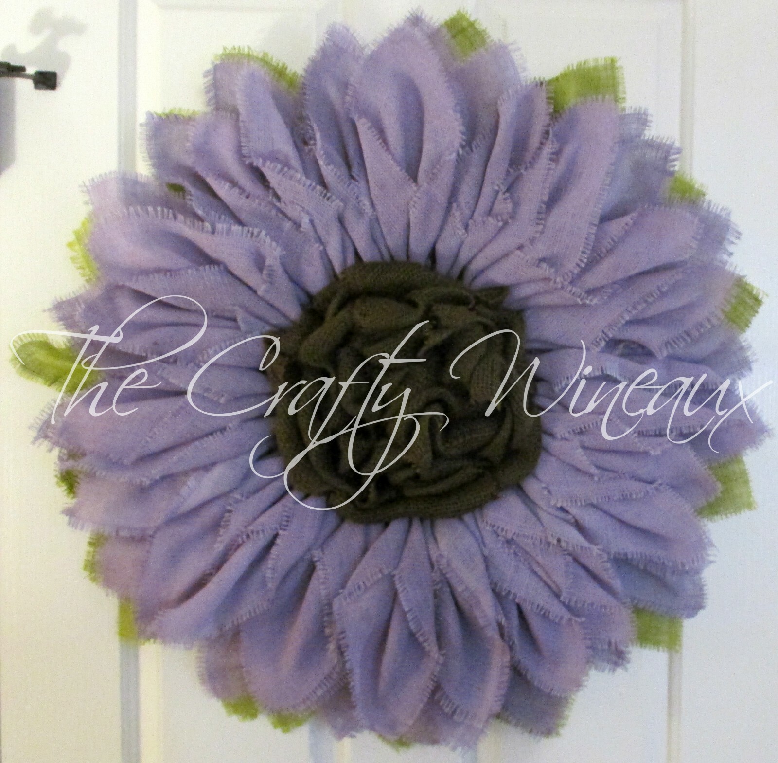 The Crafty Wineaux – Extra Thick 25″ Rich Light Violet Burlap Sunflower Wreath