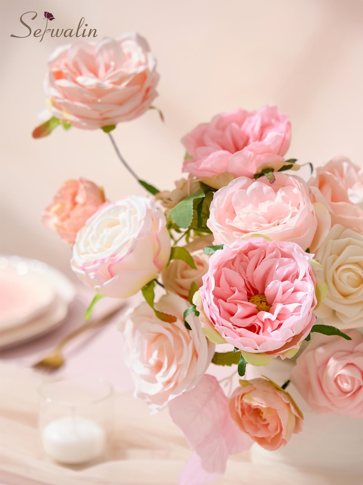 Artificial Flowers Pink Flowers Fake Silk Flowers Wedding Cake Flowers for We…