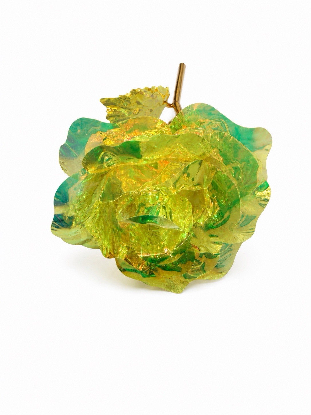 47 Pcs Yellow Galaxy Rose Flowers with Stems Gift Wedding Decor 9in