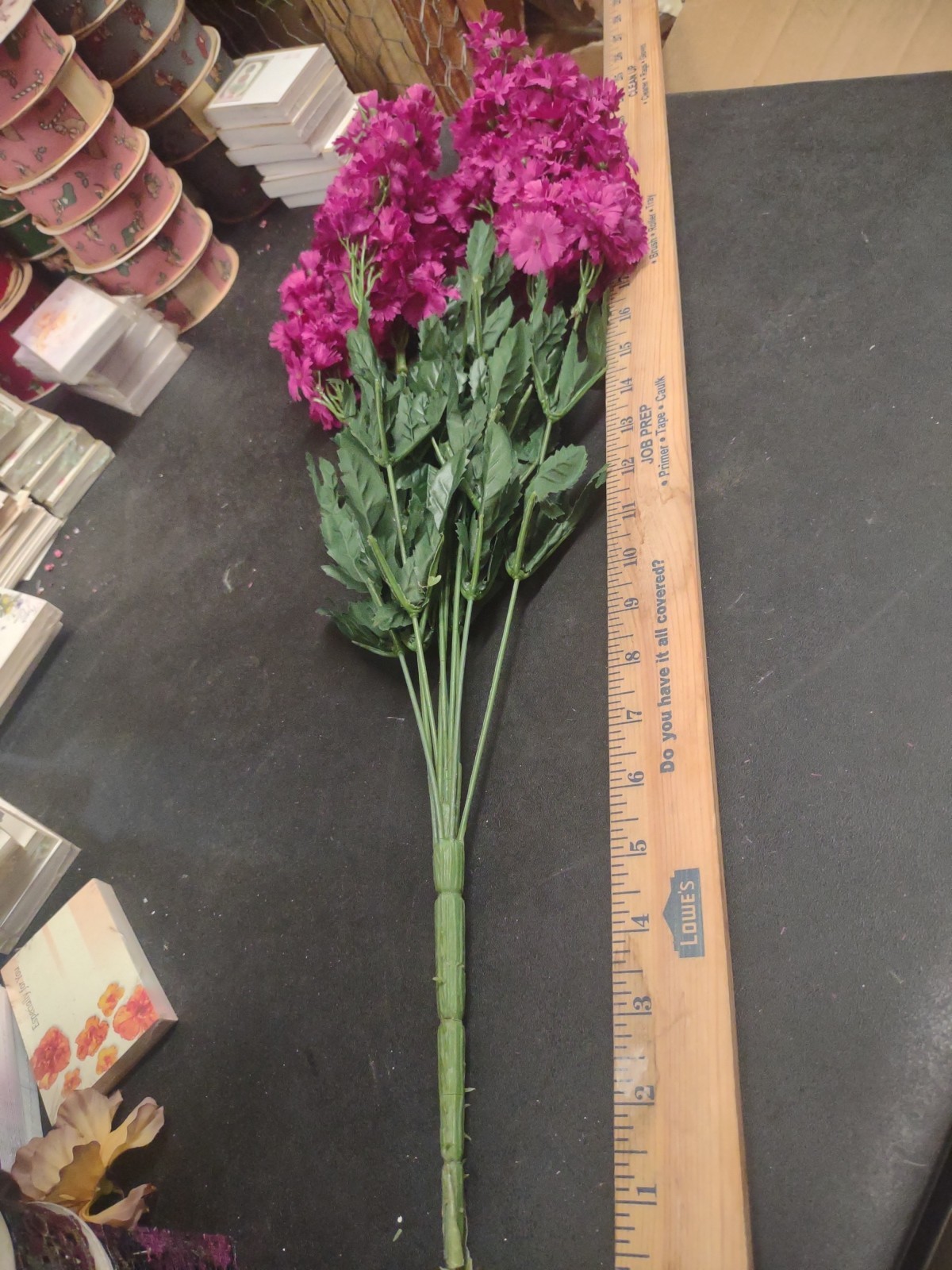 24″ Silk Stock Flower Bush, Fuchsia Hot Pink, 9 Stems Realistic Matthiola