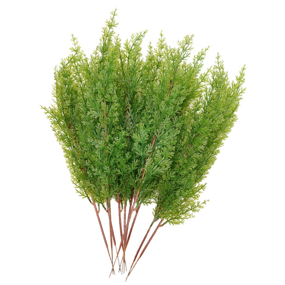 Artificial Pine Cypress Leaves Branch Simulation Green Plant Home Office Decor
