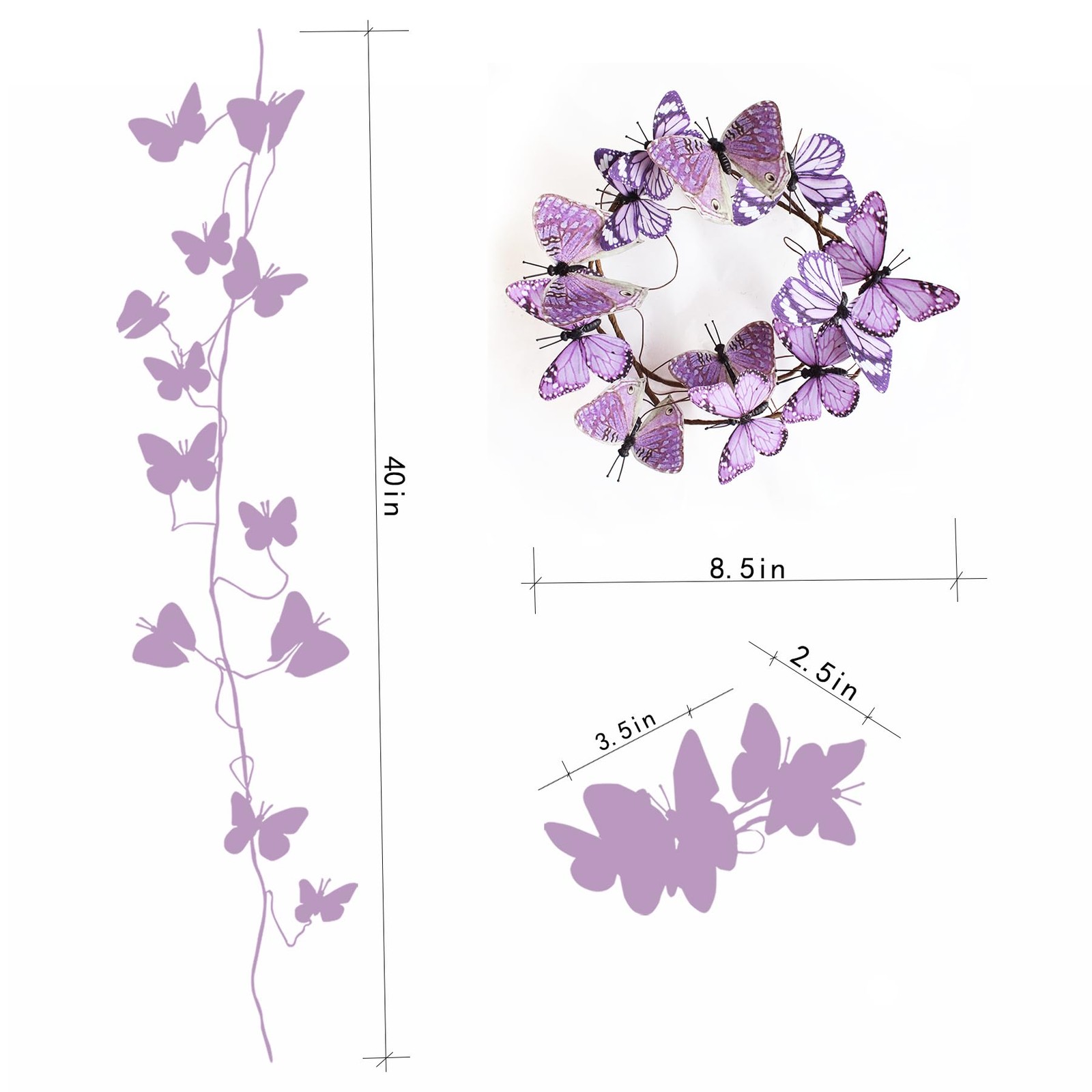 Artificial Butterfly Garland, Fake Butterfly Decorative Vines, DIY 3D Unique …