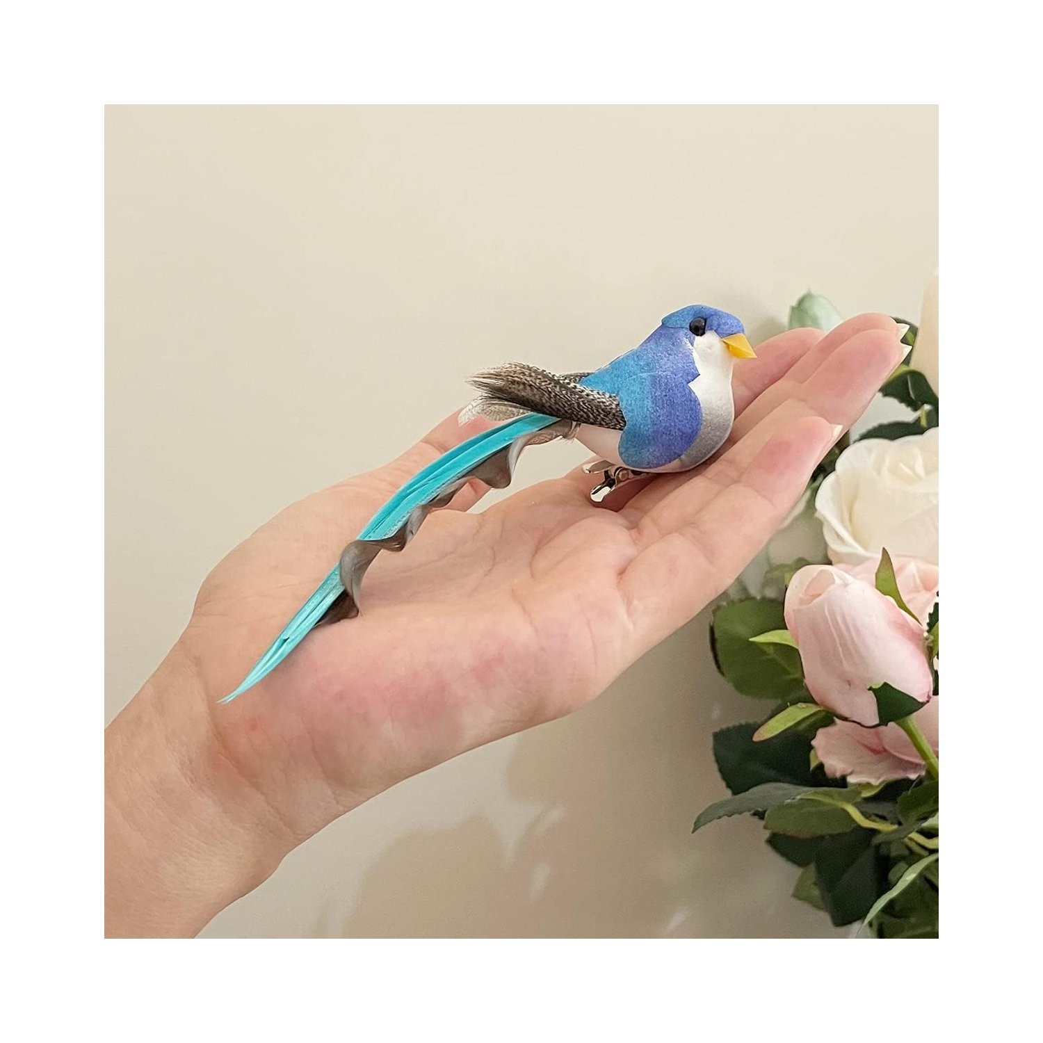 Colorful Foam Birds with Metal Clip for Crafting and Home Decoration 12pcs