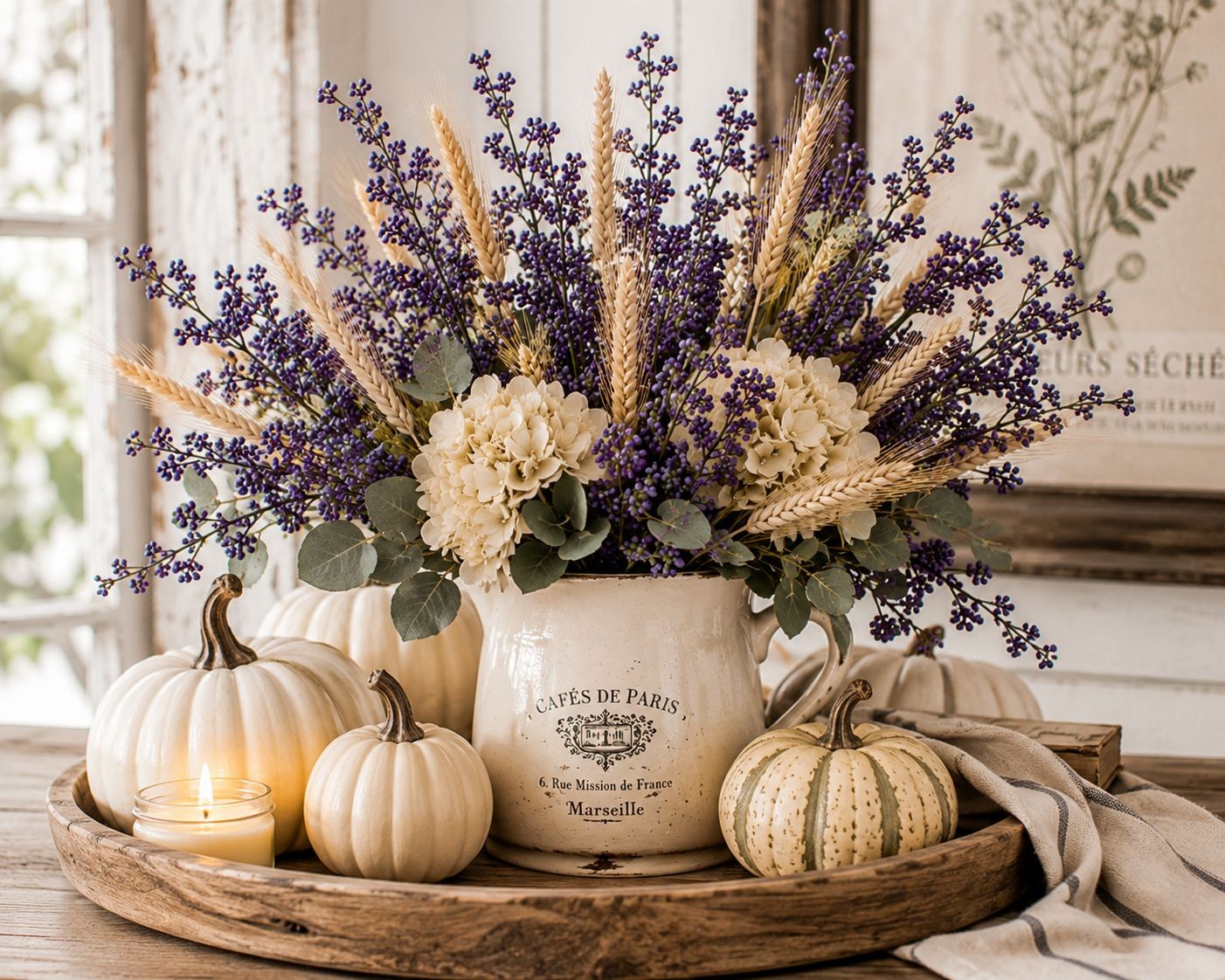 Faux Purple Berry Stems Set of 2 Bushes Artificial Berry Spray Farmhouse Floral