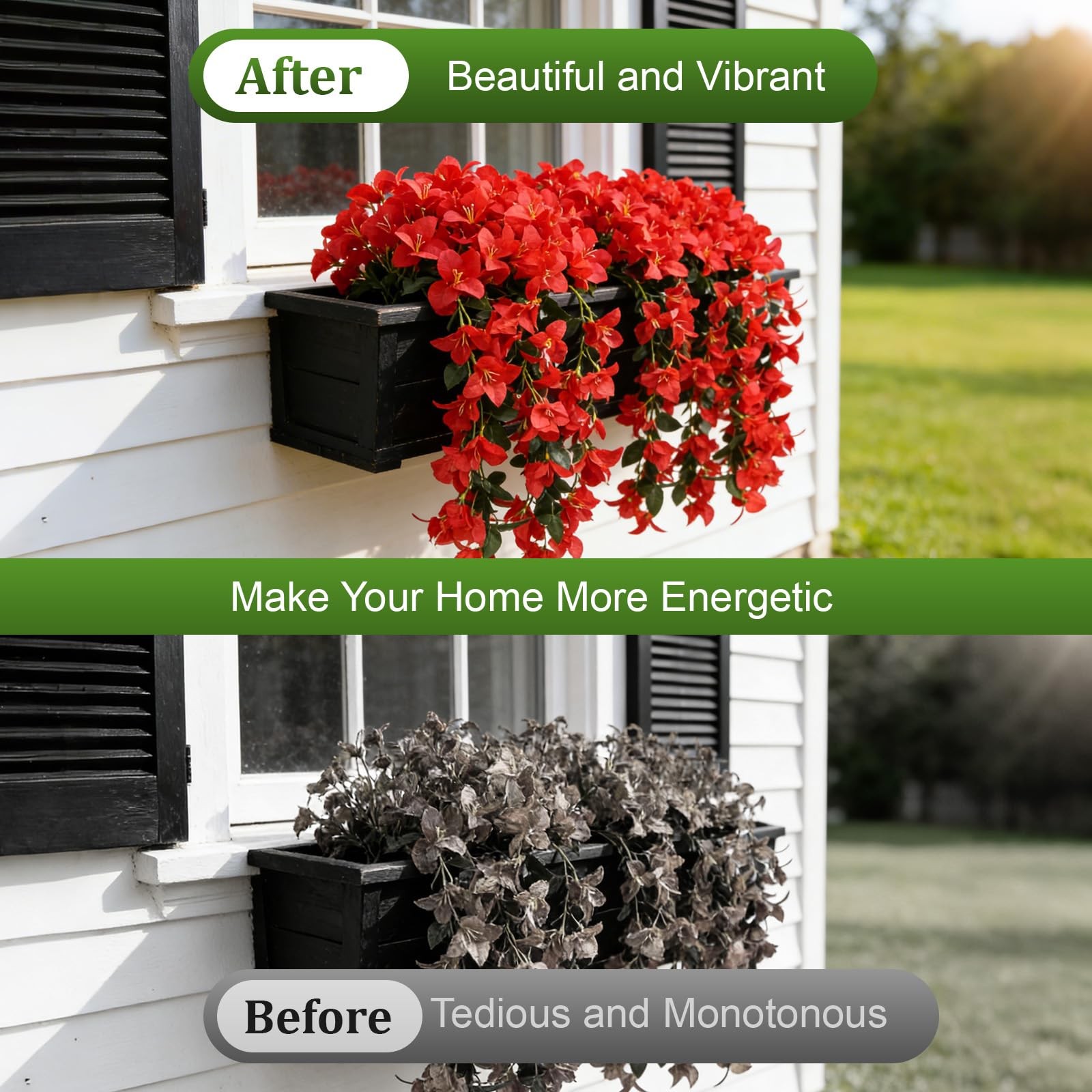 Faux Bougainvillea Artificial Flowers Plants for Outdoor Outside Summer UV Re…