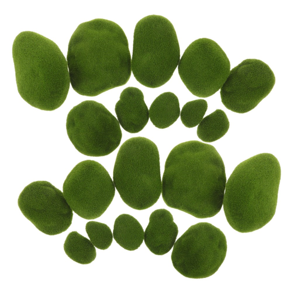 20 Pcs Artificial Moss Stone Rocks Craft Aquarium Landscape