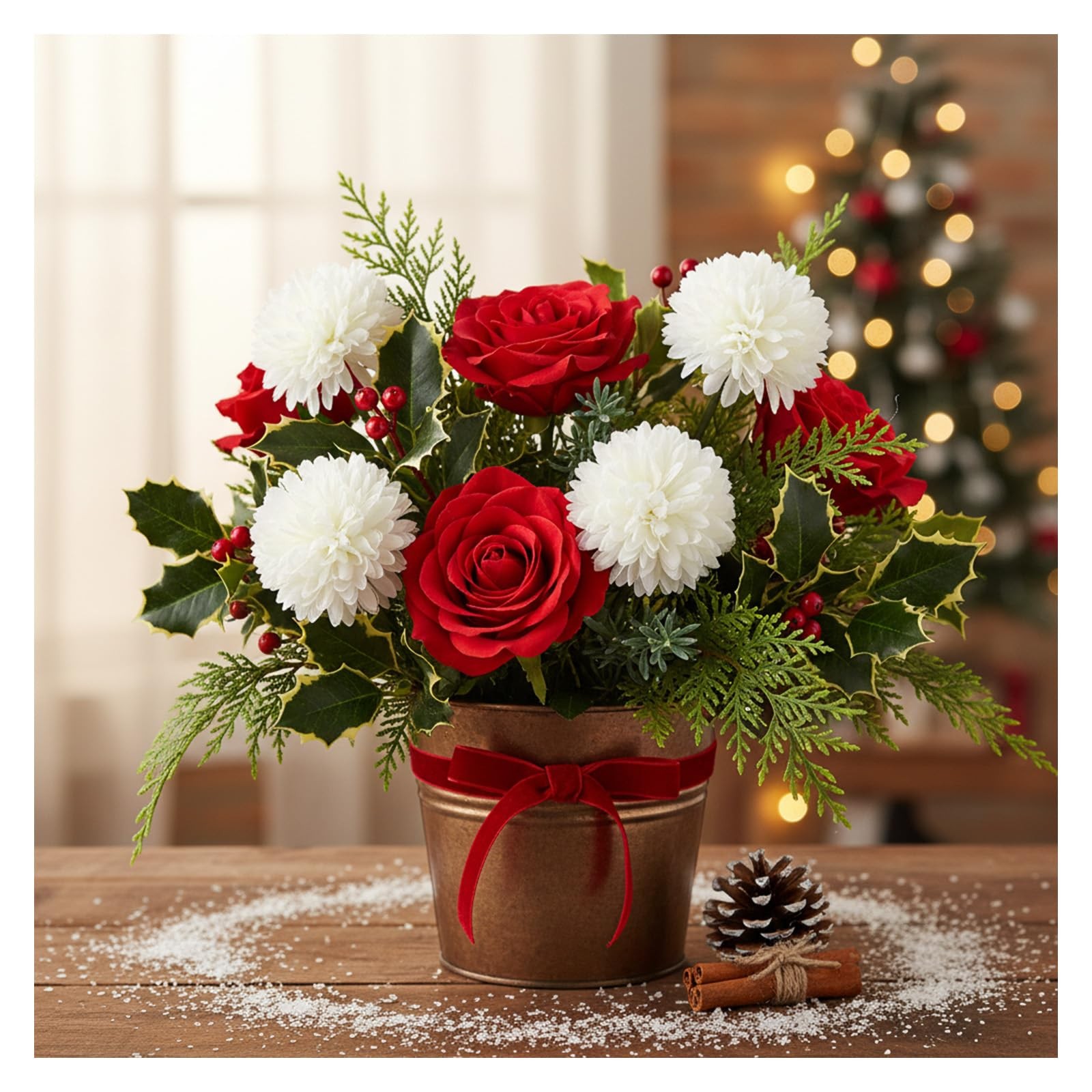 12Pcs Artificial White Chrysanthemums Realistic Fake Flowers, Fake Mums Silk …