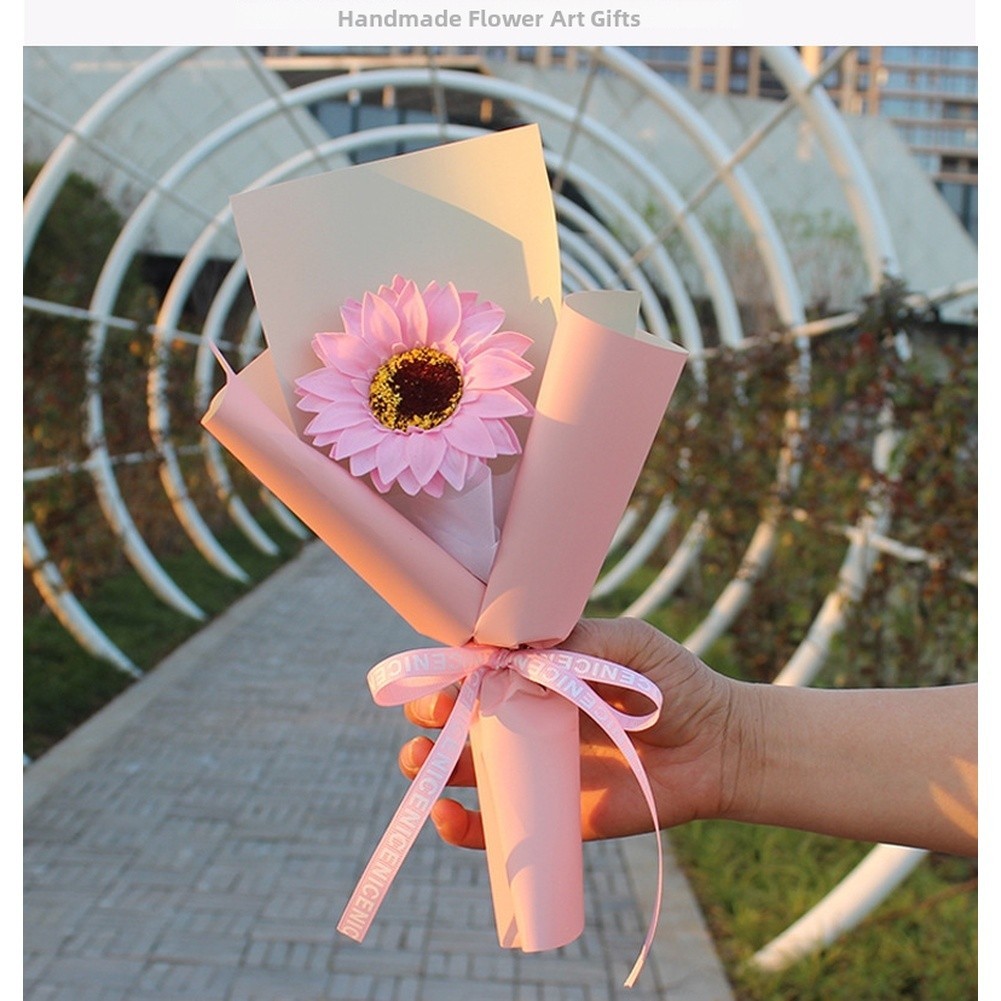 Sunflower Style Soap Flower Bouquet with Long Lasting Fragrance for Room Decor