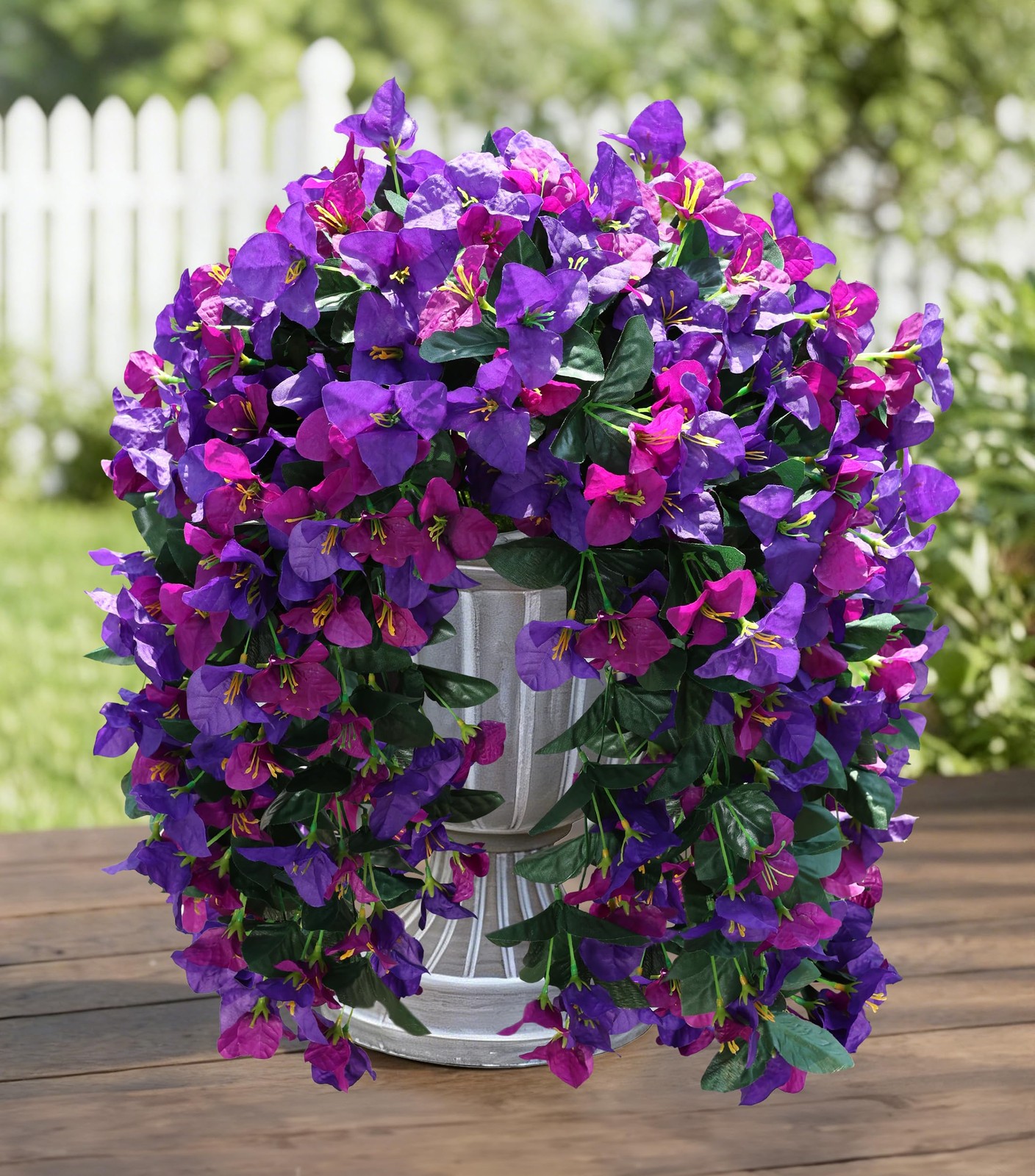2 PCS Bougainvillea Artificial Hanging Flowers Plants for Outdoors, Mix