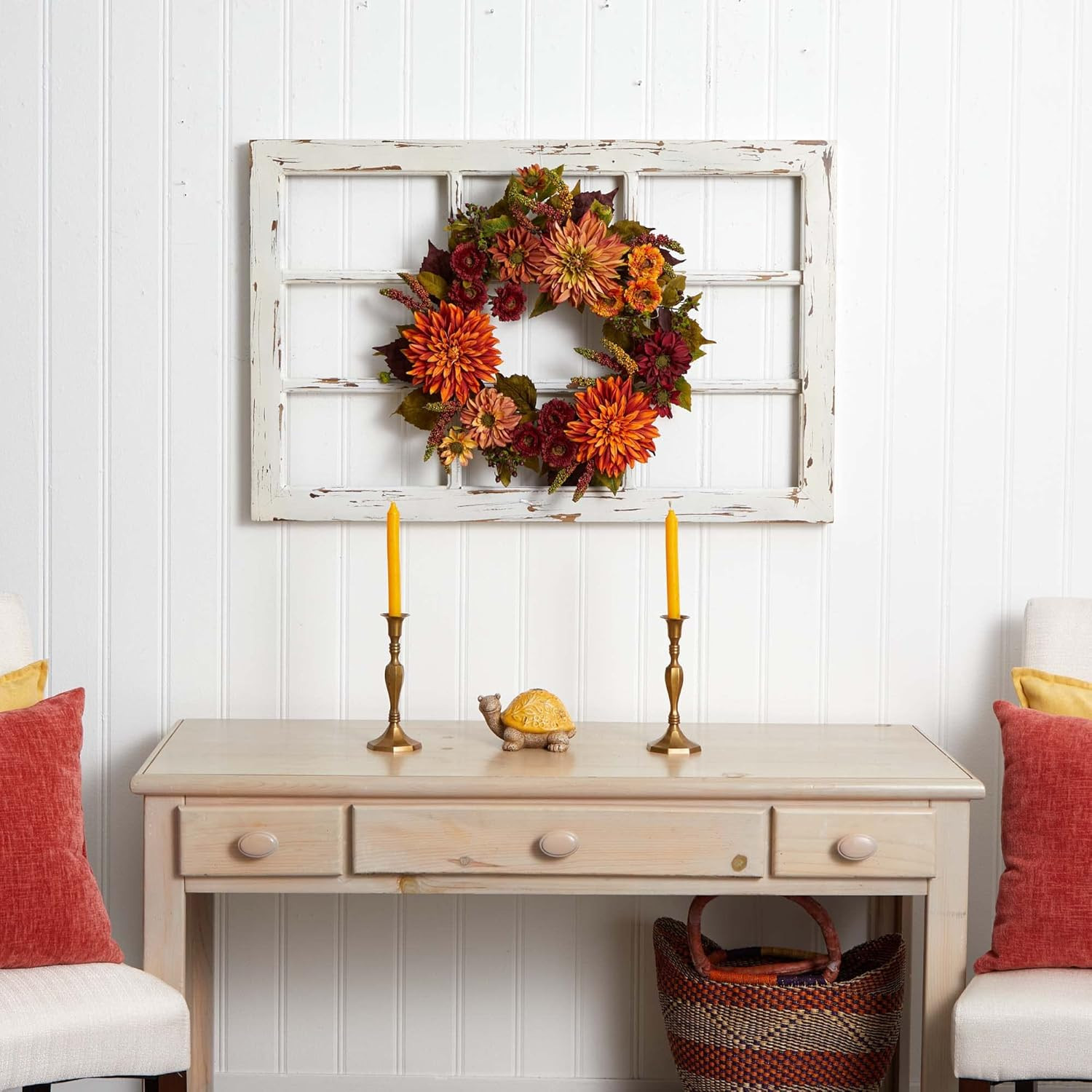 22In. Dahlia & Mum Wreath