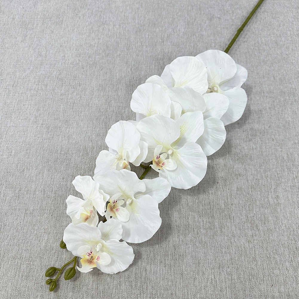 Silk Matte Phalaenopsis 9 Head Artificial Flowers for Foyer Table Decor